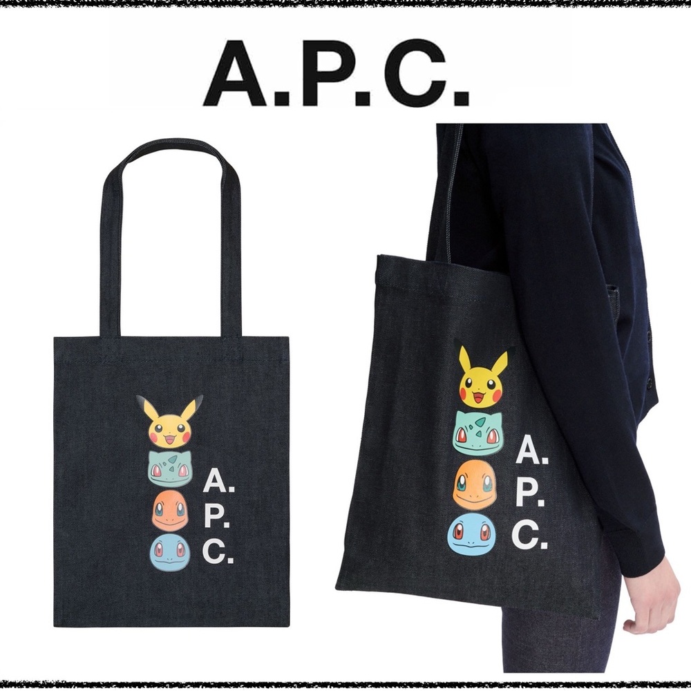 Apc Black Tote Bag with Pokémon Design